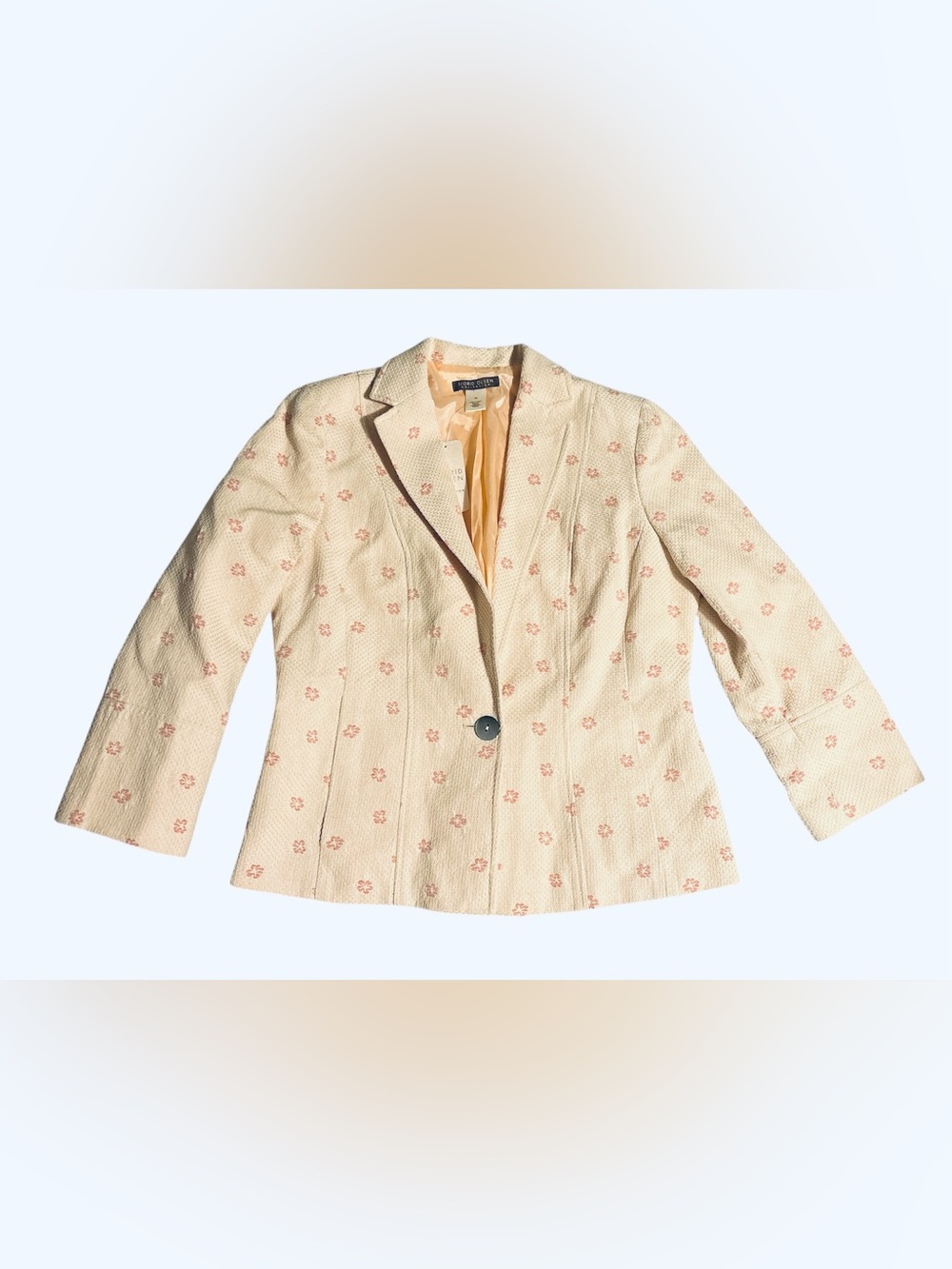 Beautiful NWT Sigrid Olsen Sweet Gardenia Blazer Pink Flowers Size 10
